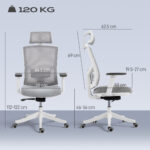 Sedia da Ufficio Ergonomica e Traspirante con Supporto Lombare Dinamico 4D, 64,5x62,5x112-122 cm, Multicolore - immagine 3