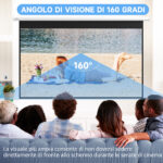Telo per Proiettore 120" 16:9 Motorizzato con Telecomando, Fissaggio a Muro e Soffitto, Bianco - immagine 5