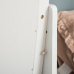 Specchio da Terra Ovale a Figura Intera con Inclinazione Regolabile, 47,5x45,5x154,5cm, Bianco - immagine 6