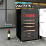 Cantinetta Frigo per Vino da 63L con Ripiani Regolabili per 16 Bottiglie e 25 Lattine, 43x45x74 cm, Nero - immagine 3