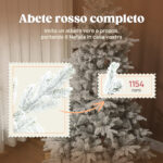 Albero di Natale Innevato Alto 210 cm con Rami Realistici e Base in Metallo Pieghevole - immagine 5