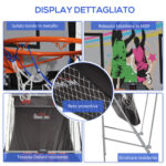 Canestri Basket con Tabellone LED, 4 Palloni e 8 Modalità di Gioco, 205x110x205 cm, Bianco e Nero - immagine 6