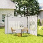 Pareti per Gazebo 3x3 o 3x4 con Finestrelle Incluse, in Plastica e Tessuto Oxford, 295x195 cm, Bianco - immagine 8