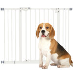 Cancellino per Cani Regolabile fino a 1 cm Senza Viti con 2 Estensioni e Altezza 72 cm, Bianco