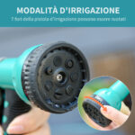 Avvolgitubo Automatico a Parete Girevole a 180°, Tubo Acqua da 15+1,4m e Pistola Multifunzione, Grigio - immagine 5