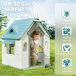 Casetta per Bambini 5 in 1 in PP Multicolore con Palla da Basket, Anelli e Freccette, 132x118x124 cm - immagine 5