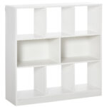 Mobile Libreria Portaoggetti a 3 Livelli e 8 Ripiani Totali, in MDF, 97,5x30x1 cm, Bianco