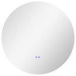 Specchio Bagno con Luci LED Regolabili, Interruttori Touch e Design Antiappannamento, Ø80 cm