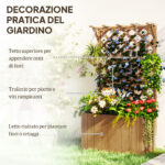 Letto per Orto Rialzato con Traliccio per Rampicanti e Pergola Superiore, 64x33x122 cm, Legno - immagine 4