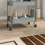 Carrello da Cucina a 3 Livelli con Maniglie e 4 Rotelle, in Acciaio, 45x30,6x79 cm, Azzurro - immagine 9