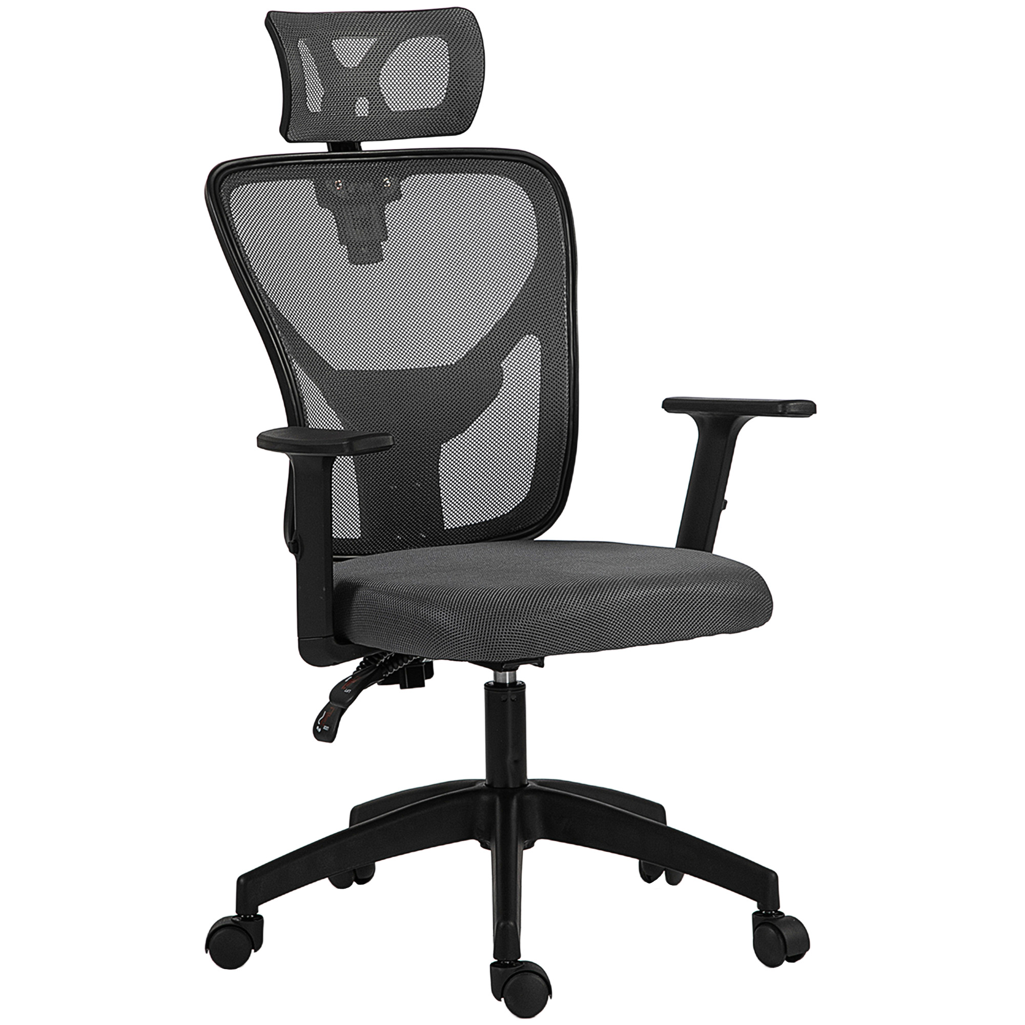ZRT5d219b2bcf5a04.jpg Sedia da Ufficio Ergonomica e Regolabile con Supporto Lombare e Poggiatesta, 66x61x106-116 cm, Grigio - immagine 1