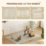 Recinto per Animali Domestici Piccoli con 36 Pannelli di Metallo Modulabili con Porta, Bianco - immagine 4