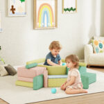 Set 15 Blocchi di Costruzioni Morbide Modulabili per Bambini con 2 Palline per Uso Interno, Multicolore - immagine 2