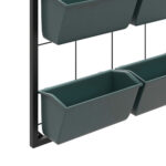 Orto Verticale a 3 Livelli con 6 Vasi in Acciaio e Plastica, 52x14x66cm, Verde Scuro - immagine 8