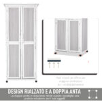 Casetta Porta Attrezzi in Legno di Abete a 3 Livelli con Tetto in Bitume, 77x58x175 cm, Grigio - immagine 4