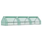 Mini Serra per Piante Impermeabile con 3 Ingressi Avvolgibili, in Acciaio e PE, 4x1x80 cm, Verde