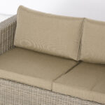 Set 4 Pz Salotto da Esterni in Rattan con 1 Divano, 2 Poltrone e 1 Tavolino, Kaki e Beige - immagine 9