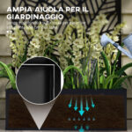 Fioriera Rialzata con Spalliera Decorativa per Rampicanti da Terra e Parete in Metallo, 61x23x113 cm, Nero - immagine 5