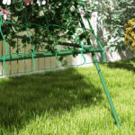 Supporto per Pomodori a forma di A a Livelli Regolabili con Rete, in Acciaio, PE e PP, 101x133x227 cm, Verde - immagine 9