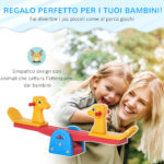 Altalena a Bilico con Maniglie Antiscivolo per Bambini Età 1-4 Anni, Plastica HDPE Atossica, 150x32x60cm, Multicolore - immagine 4