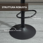 Set 2 Sgabelli Alti da Bar in Stile Industriale con Schienale, Poggiapiedi e Altezza Regolabile, Sedia in Microfibra, Marrone | Aosom Italy - immagine 5