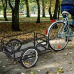 Carrello Bici con Pareti Pieghevoli, Gancio e 4 Catarifrangenti, in Acciaio e PE, 139x71,5x49 cm, Nero - immagine 2