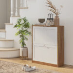 Scarpiera Slim con 3 Ripiani Regolabili a 2 Livelli per 12 Paia, in Truciolato e MDF, 60x24,5x75,5 cm - immagine 2