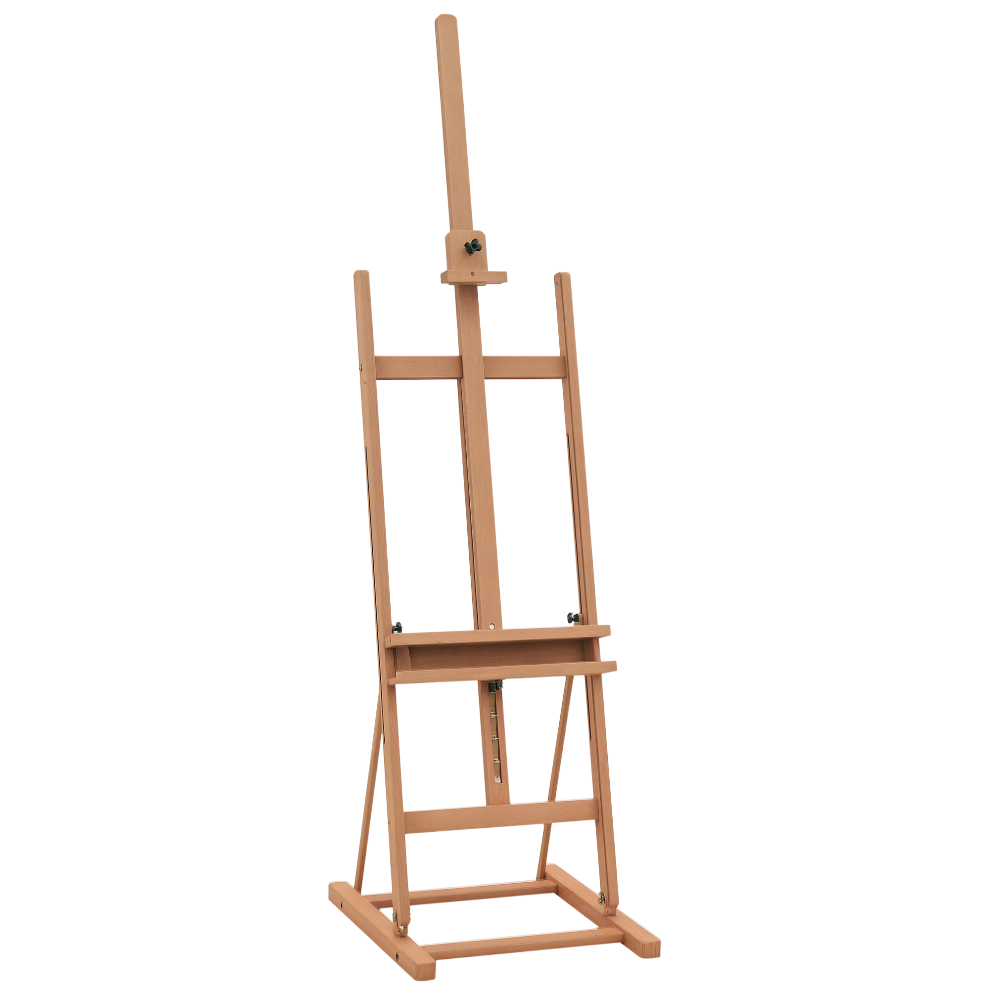 bBkd71197466a0dd3.png Cavalletto da Pittore Regolabile in Legno di Faggio con Vano Contenitore, 53x50,5x171-230cm - immagine 1