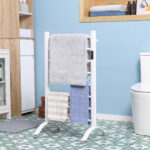 Scaldasalviette Elettrico a 8 Barre con Timer e Controllo Temperatura, 50x45x80 cm, Bianco - immagine 2