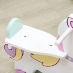 Cavallo a Dondolo per Bambini 1-3 Anni con Maniglie, Schienale e Pedali in MDF, 68L x 27P x 47,5A cm, Multicolore - immagine 8