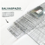 Gabbia Trappola per Ratti, Topi e Nutrie Pieghevole in Acciaio, 93x31x34,5cm, Argento - immagine 7