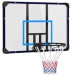 Canestro Basket da Muro con Tabellone Infrangibile e Cerchio in Acciaio, 113x61x73 cm