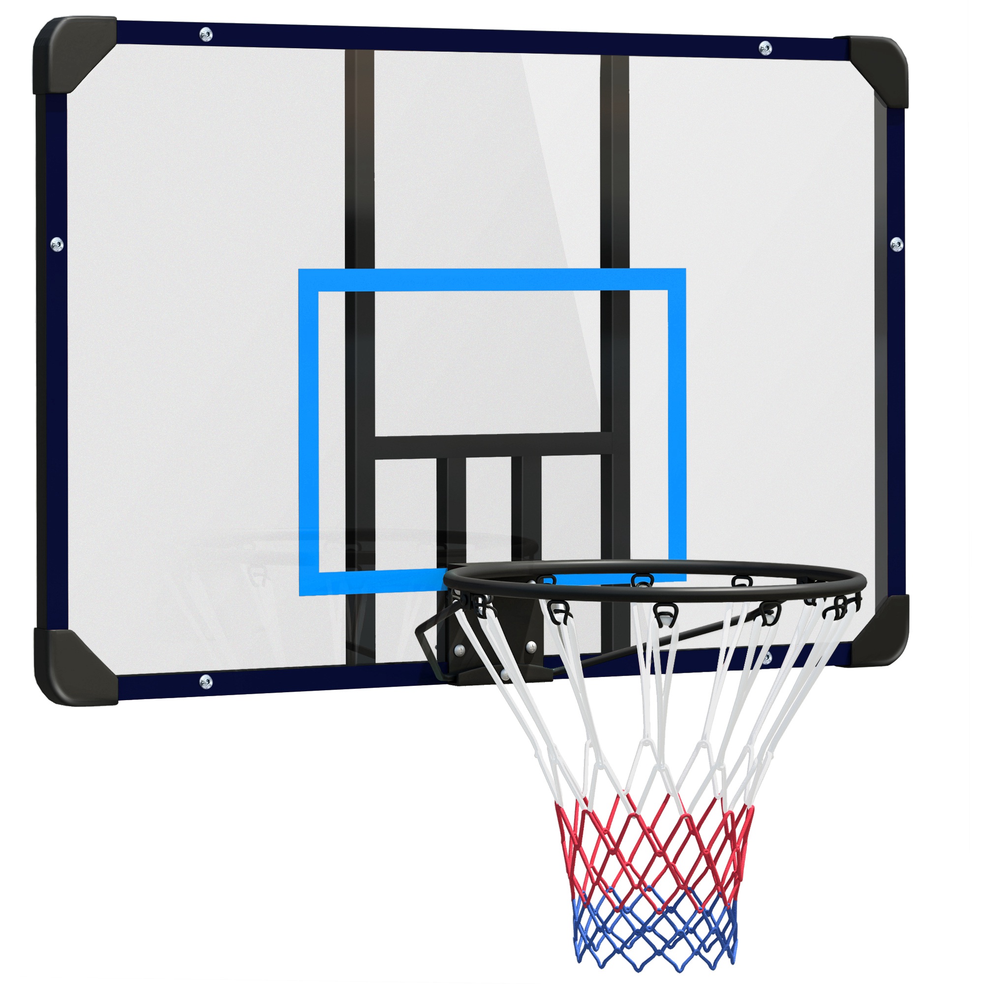 c6Kc99194958be38c.jpg Canestro Basket da Muro con Tabellone Infrangibile e Cerchio in Acciaio, 113x61x73 cm - immagine 1