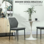 Set 2 Sedie da Pranzo Moderno con Schienale Ergonomico Senza Braccioli, gambe in acciaio e Sedie in velluto versatili, Grigio nero| Aosom Italy - immagine 7