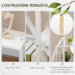 Portafiori a 5 Livelli a Mezzaluna per Interni ed Esterni in MDF e Acciaio, 50x30x160 cm, Bianco - immagine 5