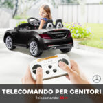 Macchina Elettrica per Bambini Licenza Mercedes SLC 3 con Telecomando, in PP e Metallo, 107x62,5x44 cm, Nero - immagine 5