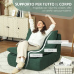 Sedia da Terra Moderna e Imbottita in Tessuto Effetto Velluto Verde e Schiuma, 82x103x75 cm - immagine 5