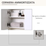 Armadietto Specchiera Bagno, Specchio Bagno Contenitore con Fissaggio a Muro, 54x15x55cm, Bianco - immagine 6