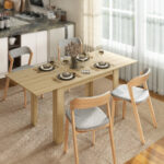 Tavolo Allungabile da Pranzo per 6-8 Persone, 140-180 x 80 cm, Colore Legno - immagine 2