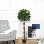 Set di 2 Alberi di Alloro in Vaso, Piante Finte in Plastica Altezza 120cm per Interni - immagine 7