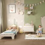 Cavallo a Dondolo Bambini da 1-3 Anni in Legno con Maniglie e Poggiapiedi, 68x26,5x48 cm, Bianco - immagine 2