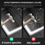 Specchio Bagno Antiappannante con Luce LED Regolabile, Speaker Bluetooth, Pulsanti Touch, 80x1 cm - immagine 8