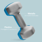 Set 2 Manubri Esagonali da 2x6kg in Metallo e Plastica con Impugnatura Antiscivolo, 22x10x10 cm, Azzurro - immagine 5