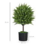 Pianta Finta Albero Cedro con Vaso Incluso per Interno ed Esterno, Altezza 55 cm, Verde - immagine 3