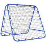 Rete da Calcio Rebounder Pieghevole con Angolo Regolabile e Picchetti, 1x95x90 cm, Blu