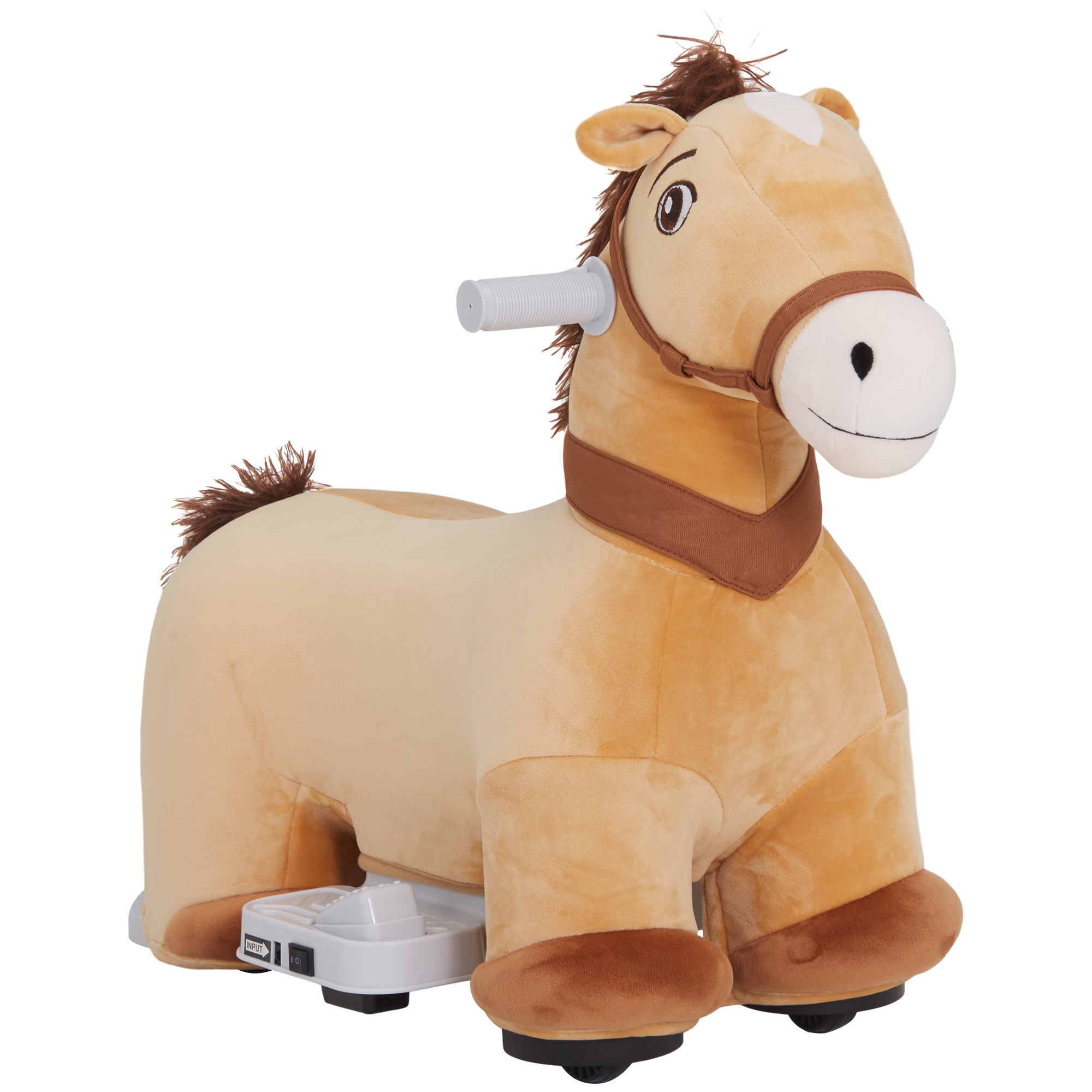 eAc64119a52b904c8.jpg Cavallo Cavalcabile Elettrico 6V per Bambini da 18-36 Mesi con Ruote in PU e Musica, Marrone - immagine 1