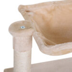 Torre per Gatti max 3,6kg con Amaca e Pallina Appesa, in Legno e Peluche, 50x36x70 cm, Beige - immagine 9
