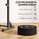 Set 2 Dischi Pesi da 20kg in Gomma con Foro da 2"/5 cm per Manubri e Bilancieri, Nero - immagine 4