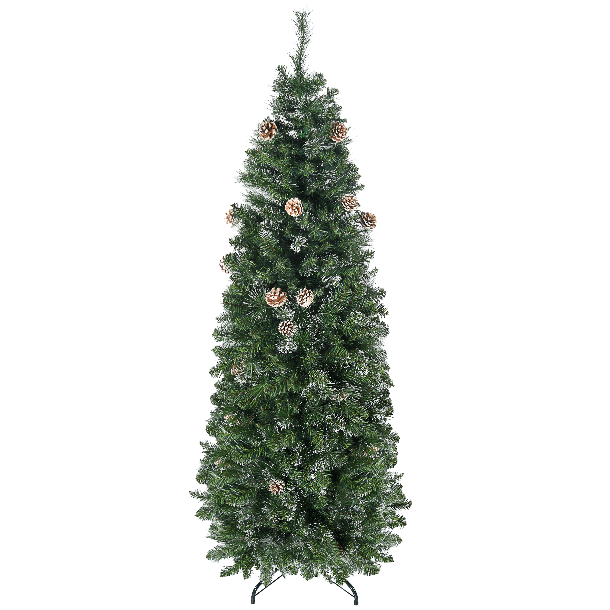 eV61a5194949d7930.jpg Albero di Natale Artificiale da 180cm con Pigne, 618 Rami e Base in Metallo, Verde - immagine 1
