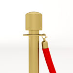 Colonnine Segnapercorso in Acciaio Inox Oro con Corda Vellutata Rossa di 1,5 m e Base Riempibile,, Ø32x96 cm - immagine 8